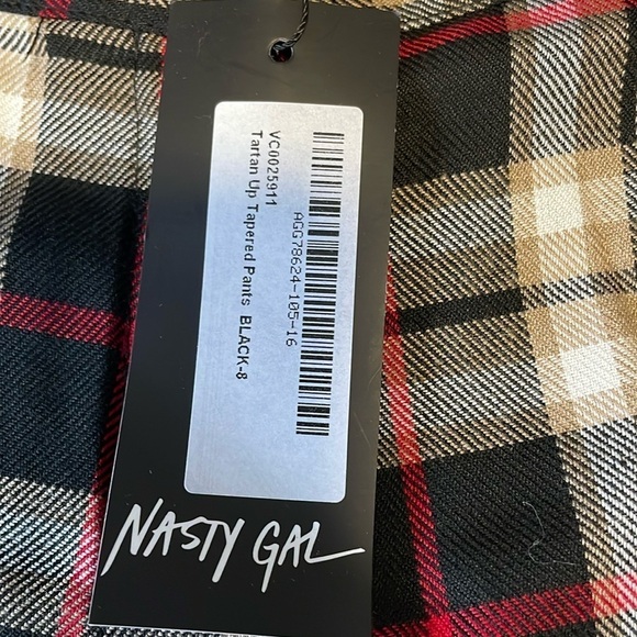 Nasty Gal Plaid Trousers - Red, Black, White - Picture 15 of 16